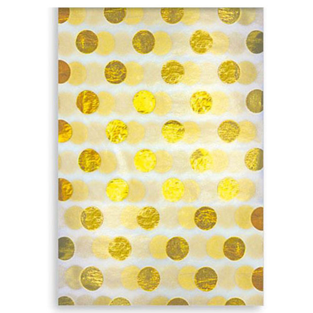 Gold Foil Spot Tissue Paper - 3 Sheets 50cm x 70cm