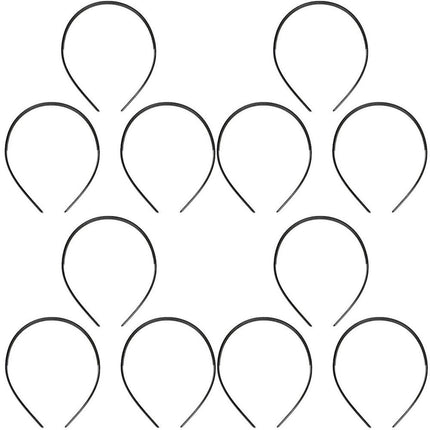 Black Plastic Hairbands - 3 Pack