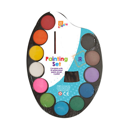 Childrens Watercolour Palette Painting Set - 14 Piece