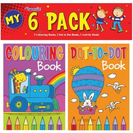 6 Mini Colouring Books