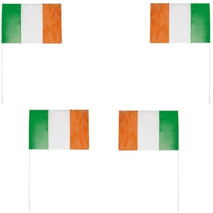 4 Ireland Plastic Flags & Sticks