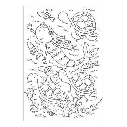 A4 Mermaid/Unicorns Dot-to-Dot Colouring Book