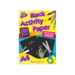 50 Black A4 Activity Paper Pad