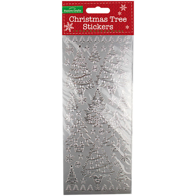 Christmas Outline Stickers - Silver