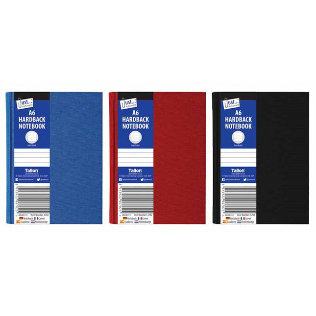 A6 Ruled Hardback Book - Assorted