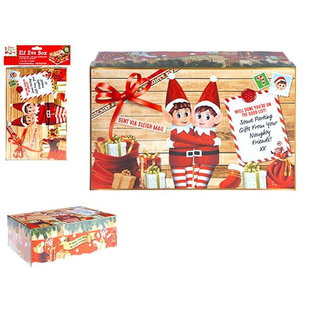 Mini Size Elf Design Christmas Eve Box - 17cm x 26.5cm x 8.5cm
