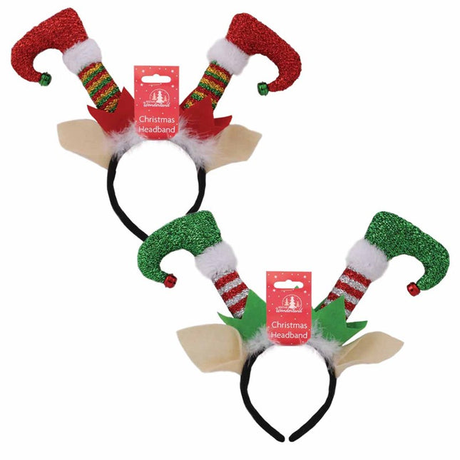 Christmas Metallic Elf Legs Headband - Assorted