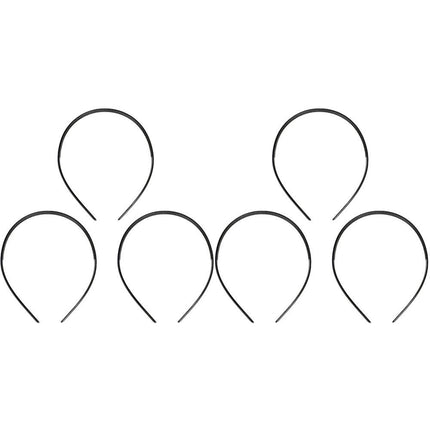 Black Plastic Hairbands - 3 Pack