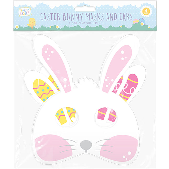 4 Easter Bunny Paper Masks & Ears