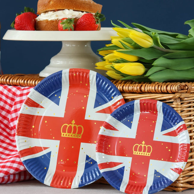 Union Jack 7'' Paper Plates - 10 Pack