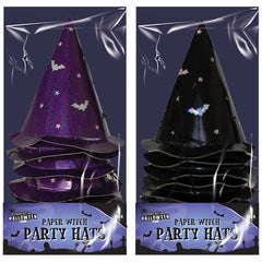 8 Halloween Witch Paper Party Hats