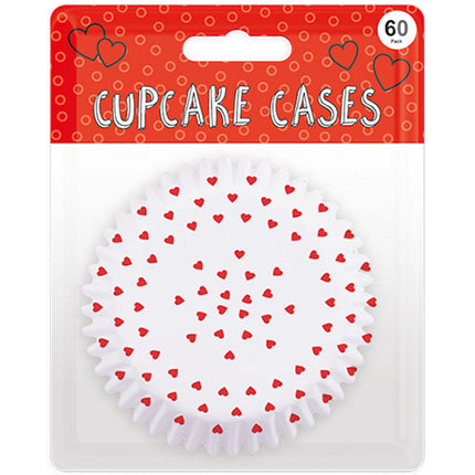 Valentine's Printed Cupcake Cases - 60 Pack