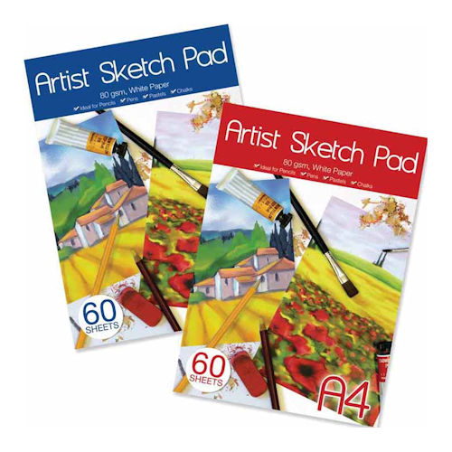 A4 Sketch Pad - Assorted 80gsm 60 Sheets