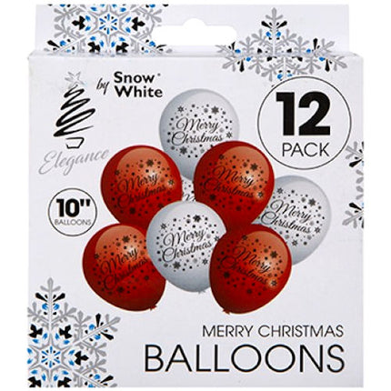 12 Printed Christmas Balloons