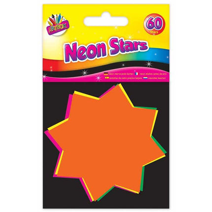 60 Neon 7.5cm Fluorescent Star Flashes