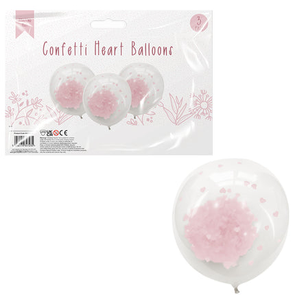 3 Mother's Day Confetti Heart Balloons