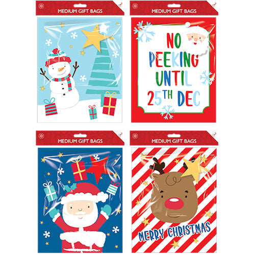 Christmas Medium Cute Gift Bags - Assorted