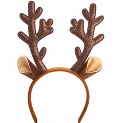 Christmas Reindeer Glitter Antlers With Ears Headband