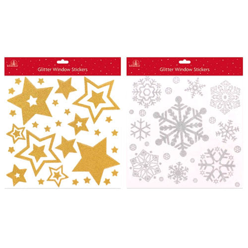 Glitter Window Decorations - Assorted