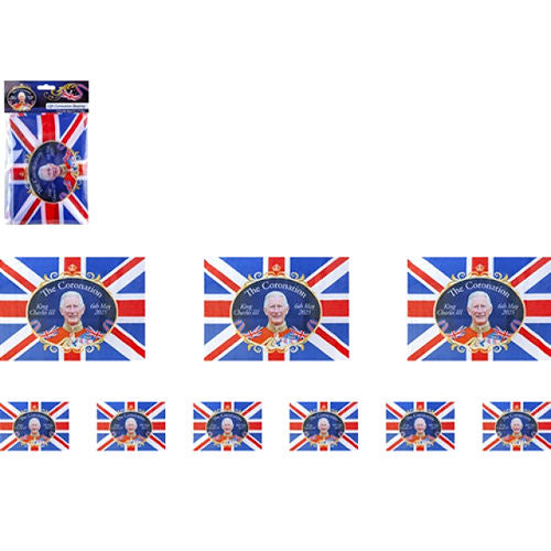 King Charles Union Jack Rayon Bunting - 3.6m