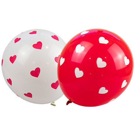 10 Heart Printed Balloons