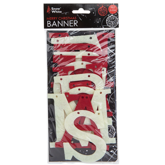 Felt Merry Christmas Banner