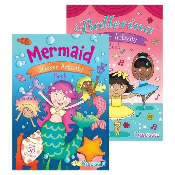 A4 Mermaid Ballerina Sticker Activity Book - Assorted