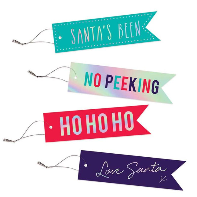 Christmas Flag Shaped Gift Tags - 20 Pack
