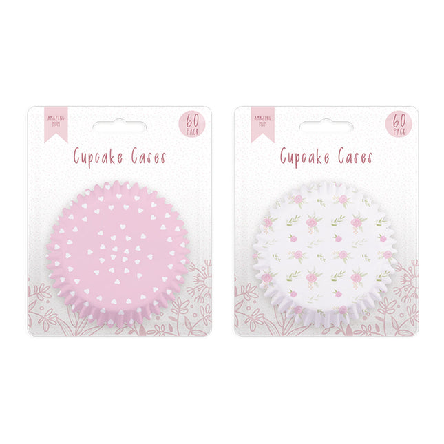 Mother's Day Printed Cupcake Cases - Assorted 60 Pack
