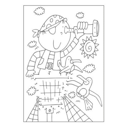 A4 Dinosaur/Pirates Dot-to-Dot Colouring Book