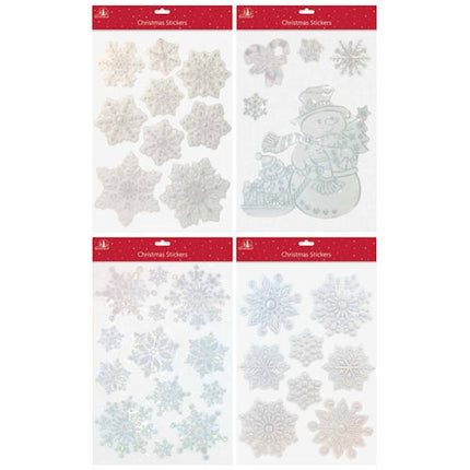 Christmas 3D Silver Laser Stickers