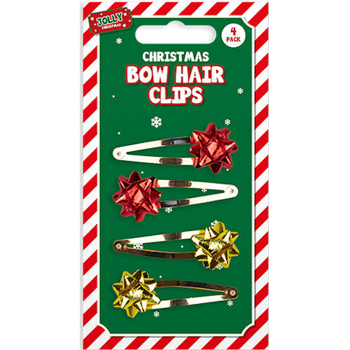 Gift Bow Novelty Hair Clips - 4 Pack