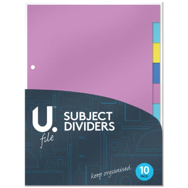 A4 Subject Dividers - 10 Pack
