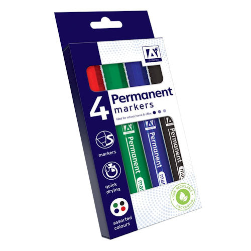 Permanent Markers - 4 Pack